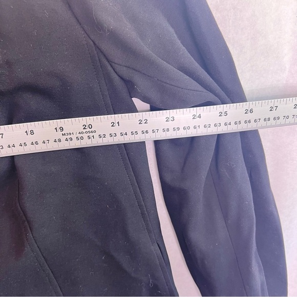 AMANDA + Chelsea blazer size 1X piped shoulder Ponte jacket black - Picture 4 of 7